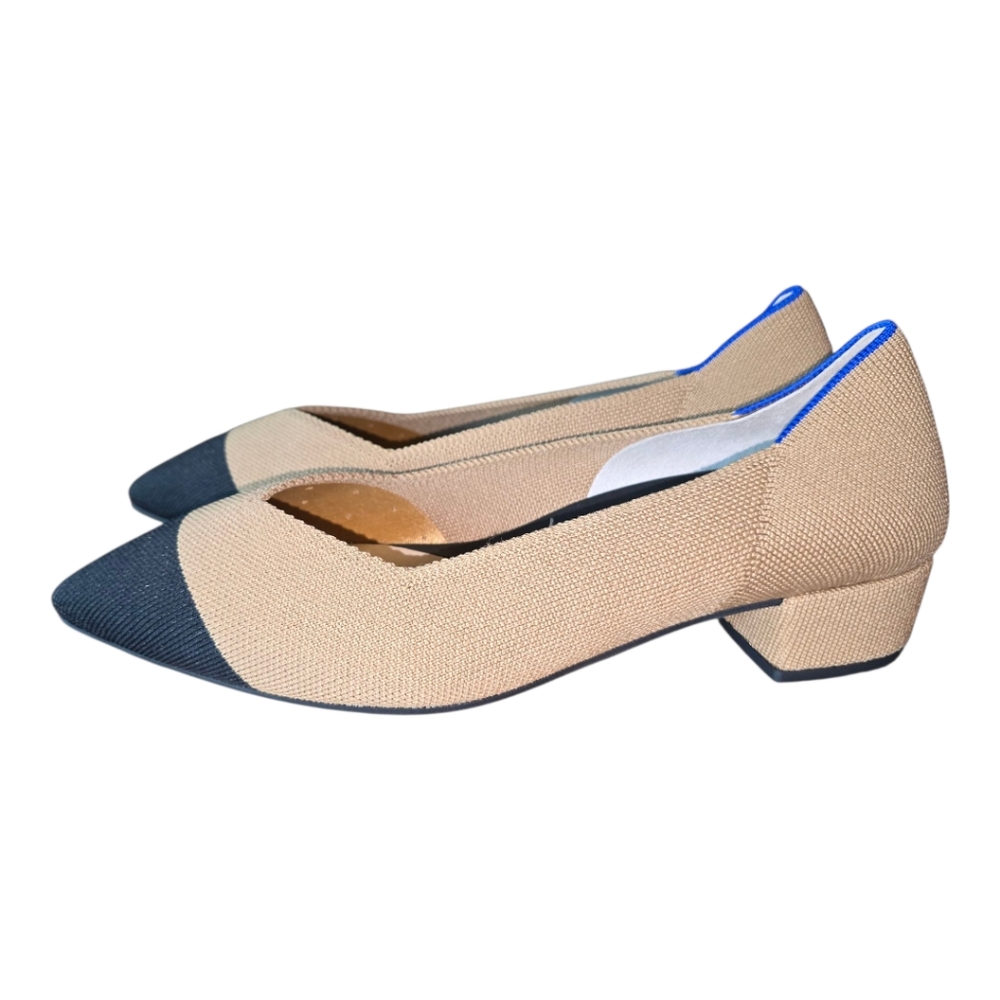 Rothy's The High Point Heels Beige Black Office Career Business New 9.5 - Picture 3 of 11